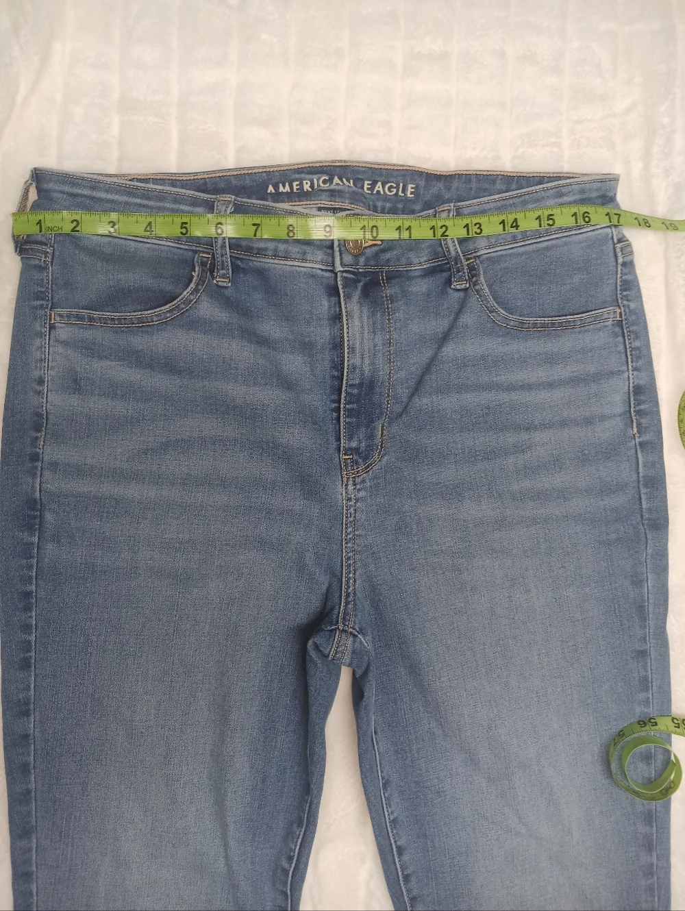 American Eagle High Rise Jegging Light Wash Jeans Size 16 - Picture 7 of 9